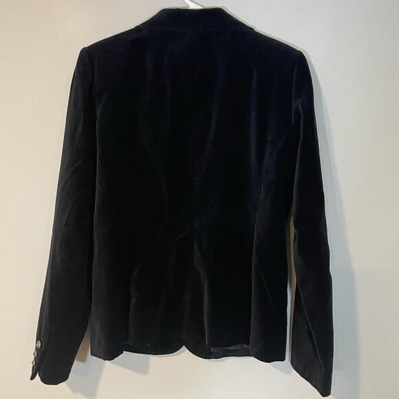 Liz Claiborne Velvet Blazer 4-Button Single Breasted Black Lined Pockets Size 10 - Picture 8 of 8